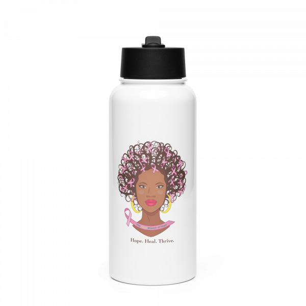 Stainless Steel Water Bottle with Straw | Hope. Heal. Thrive. - Image 2