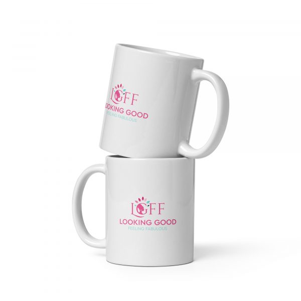 White Glossy Mug | LGFF: Looking Good Feeling Fabulous - Image 9