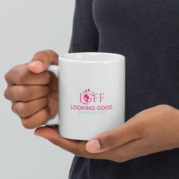 White Glossy Mug | LGFF: Looking Good Feeling Fabulous - Image 7