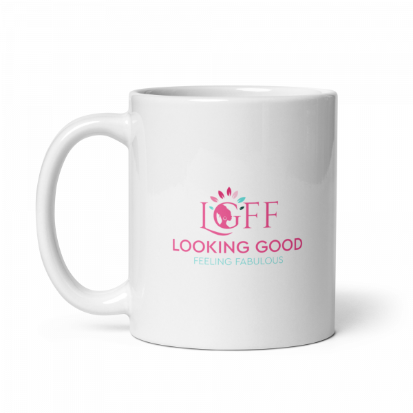 White Glossy Mug | LGFF: Looking Good Feeling Fabulous - Image 4