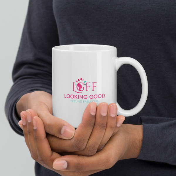 White Glossy Mug | LGFF: Looking Good Feeling Fabulous - Image 8