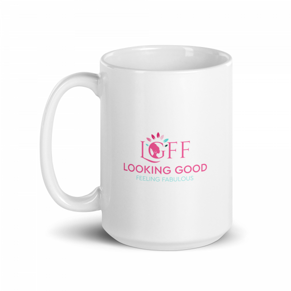 White Glossy Mug | LGFF: Looking Good Feeling Fabulous - Image 6
